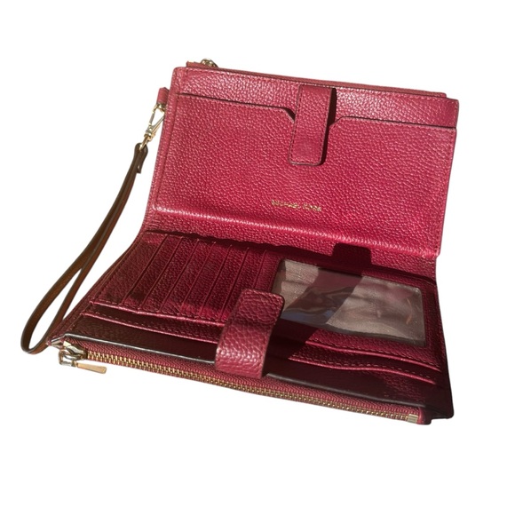 Michael Kors Red Leather Wristlet - Picture 2 of 4